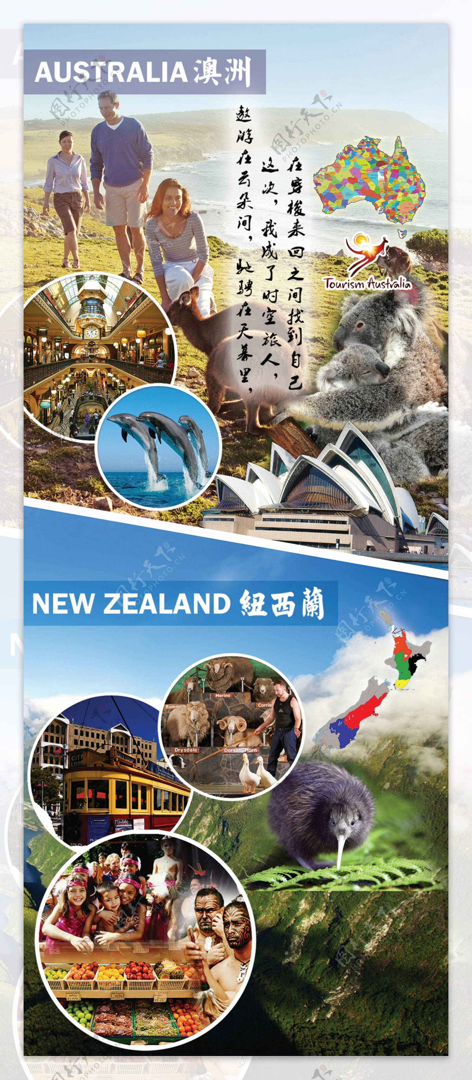 澳洲与纽西兰旅游海报