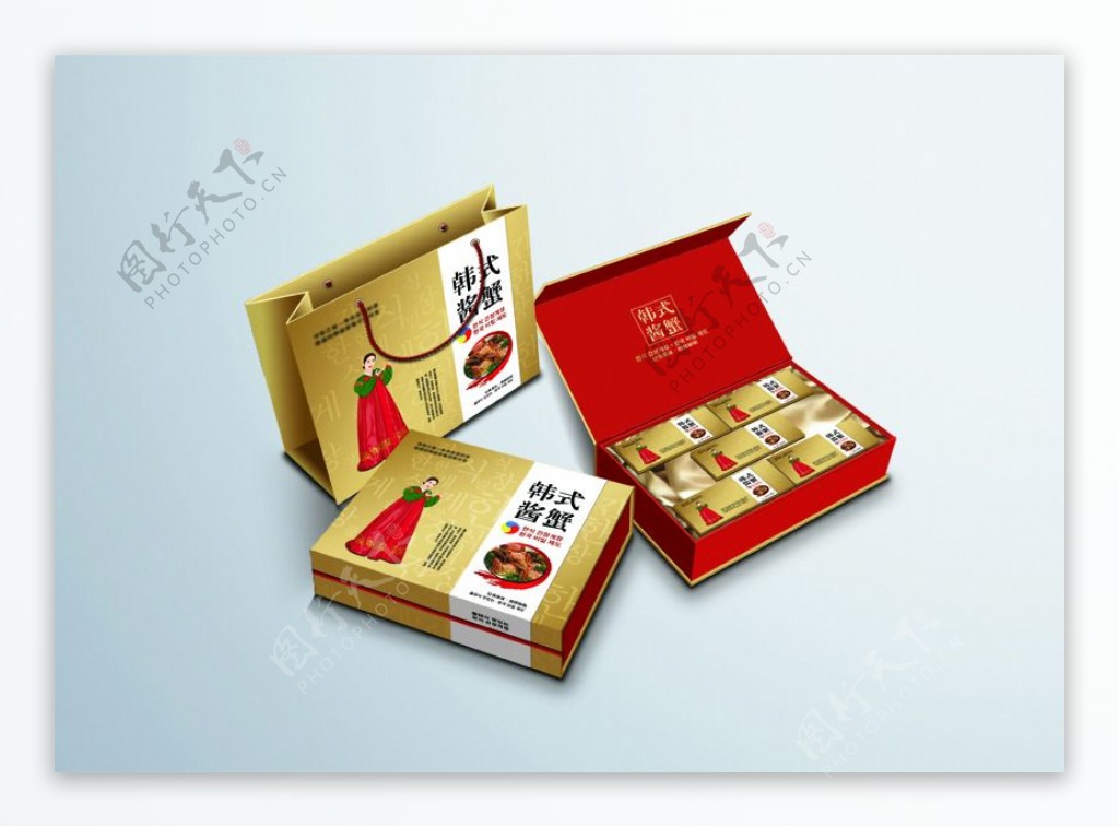 韩式酱蟹包装盒设计