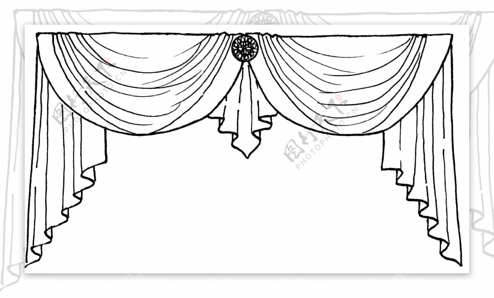窗帘手绘图图片素材-编号13567019-图行天下