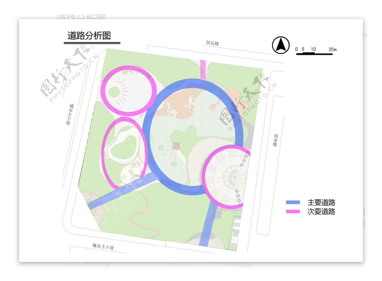 滨水广场景观设计道路分析图图片