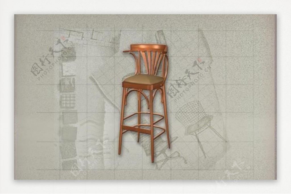 酒店风格家具椅子A0363D模型