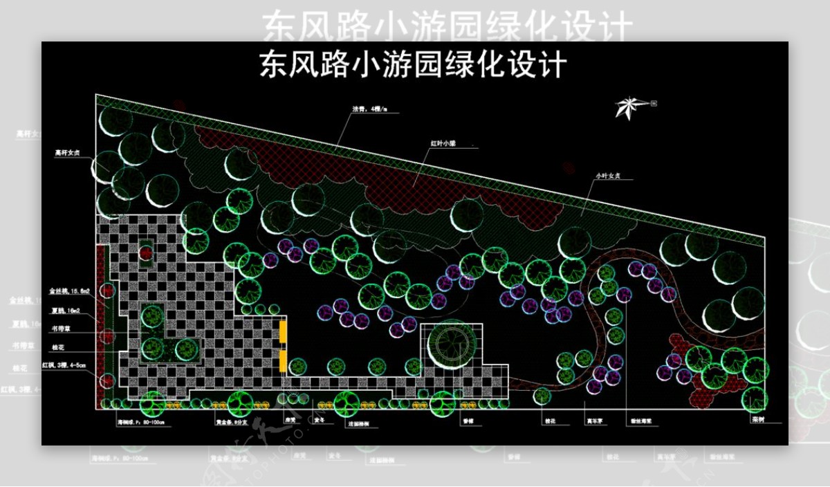 公园广场绿化小游园绿化设计图片