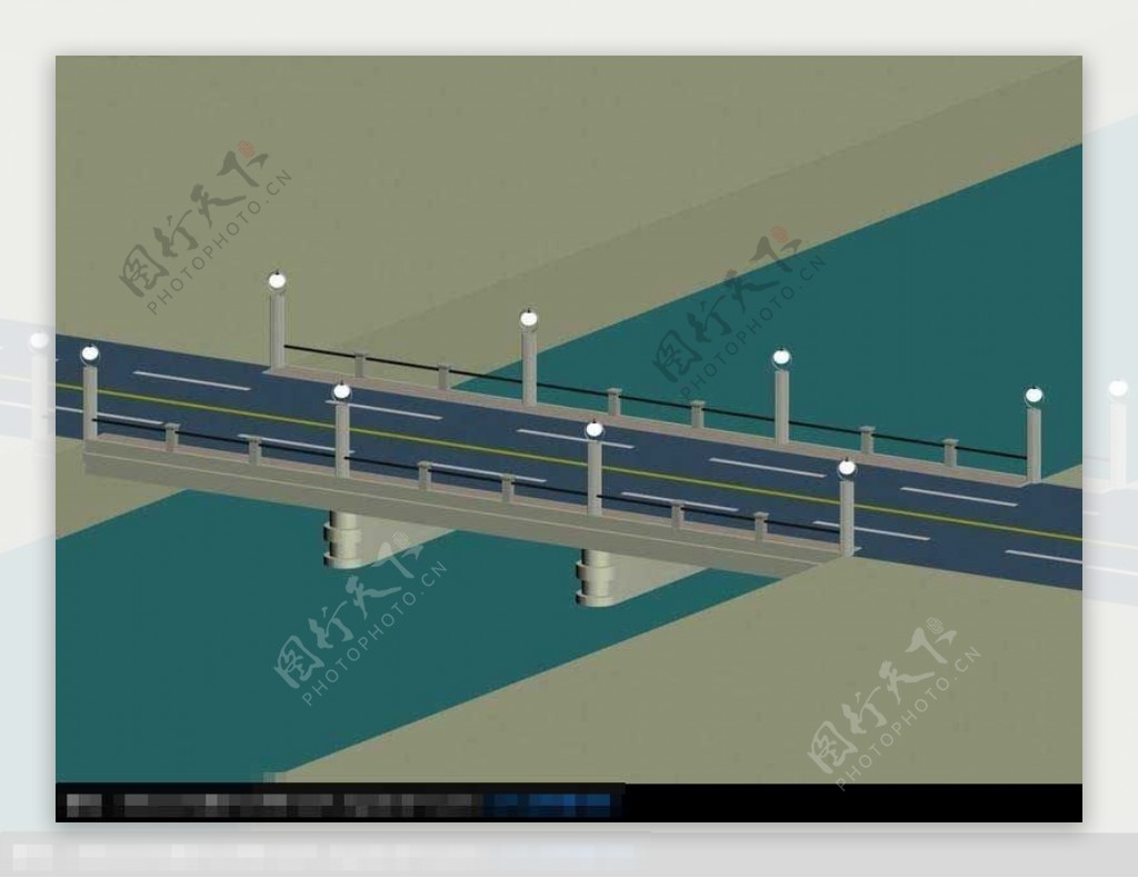 城市桥梁小桥3D小品建筑模型