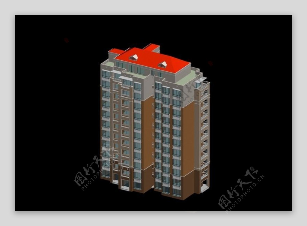 高层住宅大楼建筑3D模型设计
