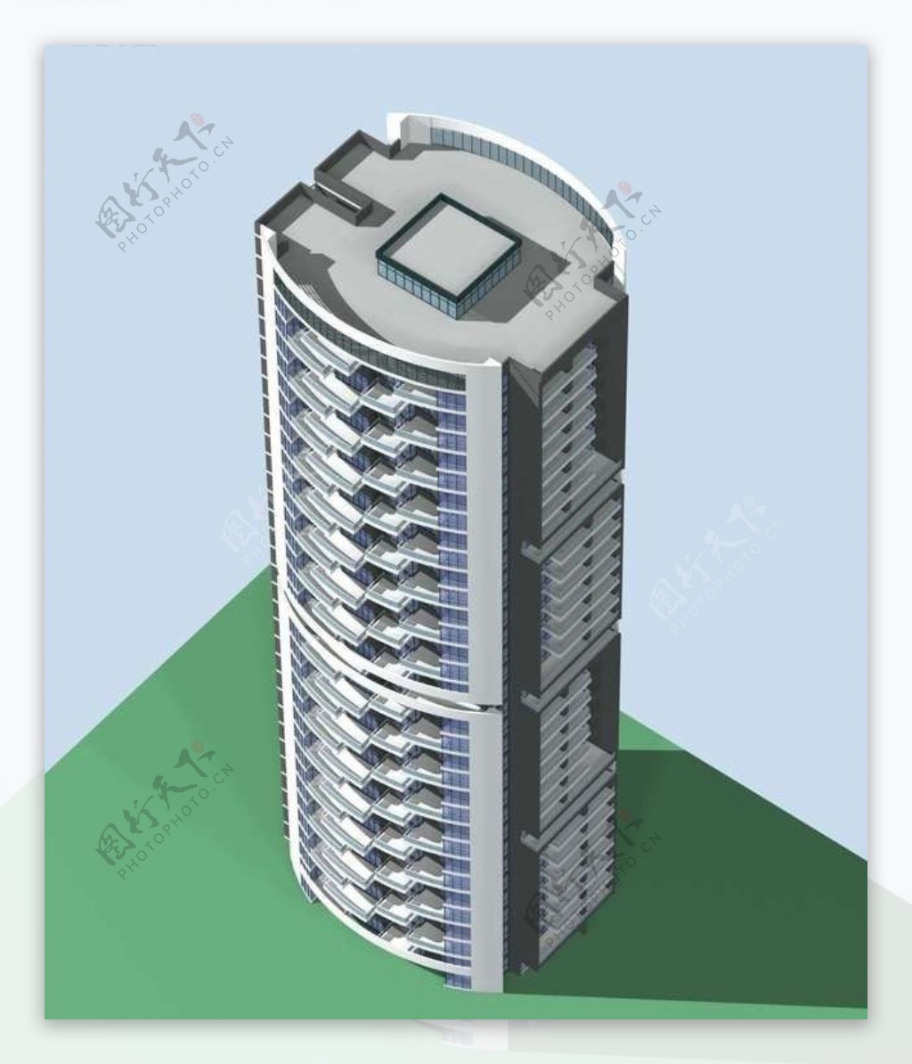 时尚现代风格高档住宅楼3D模型