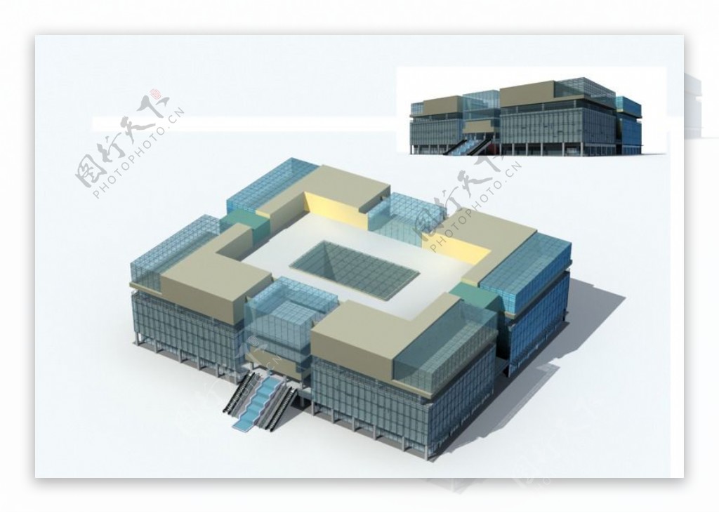 多层公共建筑场馆3D模型