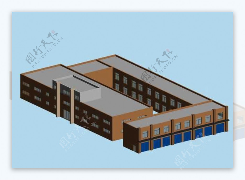 G形简模建筑3D模型