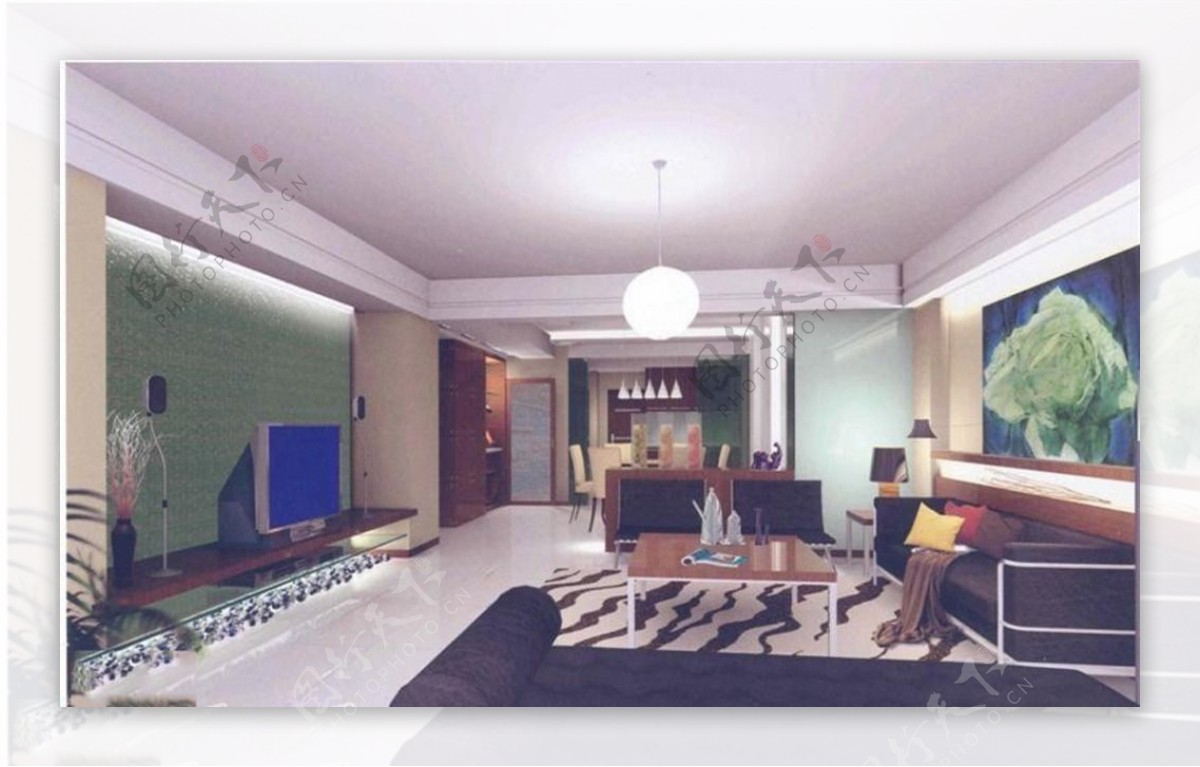 温馨家居客厅模型