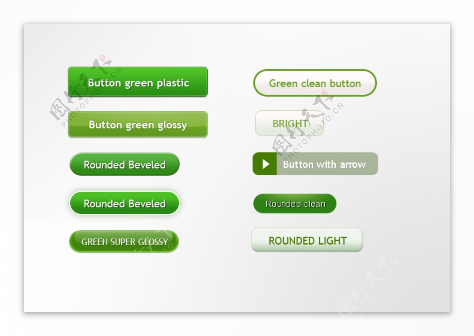 绿色清新按钮PSD素材下载