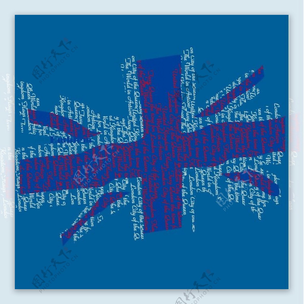 印花矢量图英国国旗色彩红色蓝色免费素材