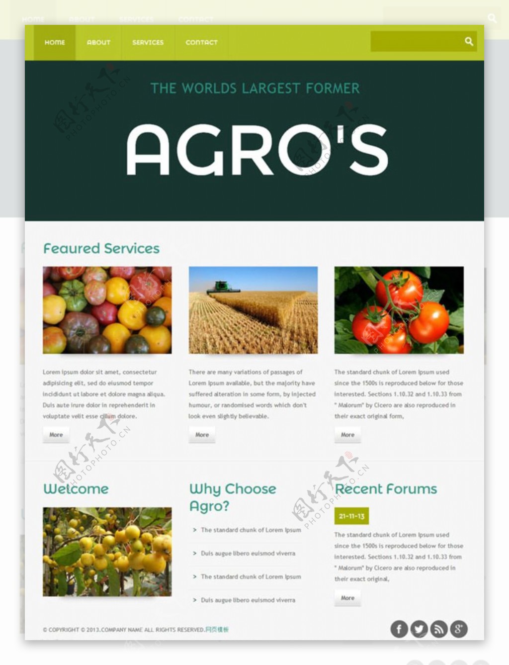 农业种植网站模板图片