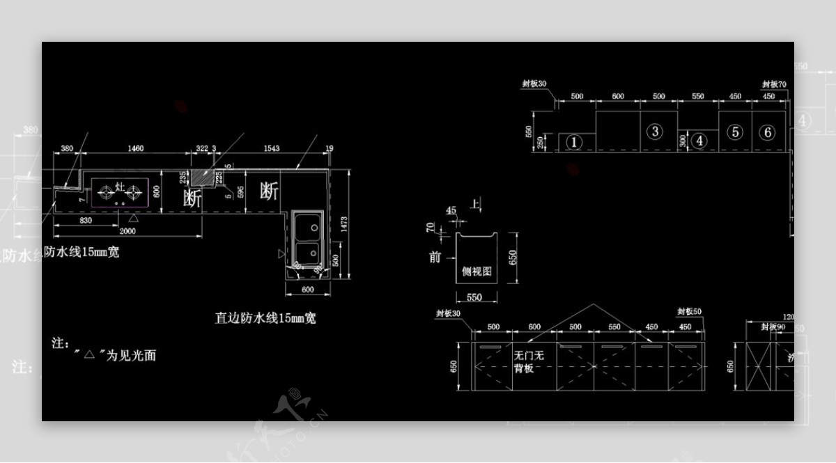 2套厨柜设计CAD图纸图片