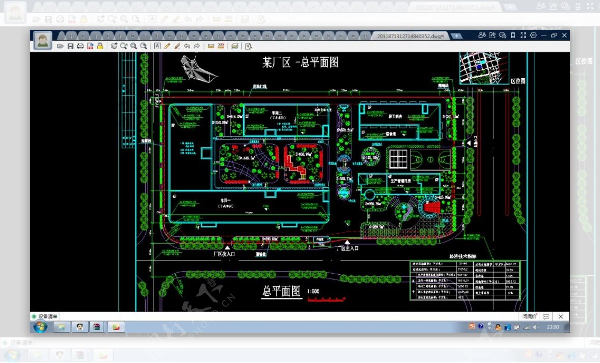 某工厂区规划整套CAD设计施工图1
