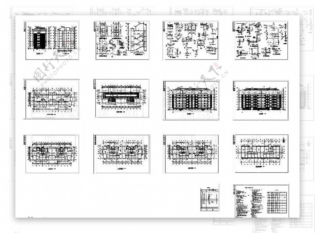 多层公寓cad图纸