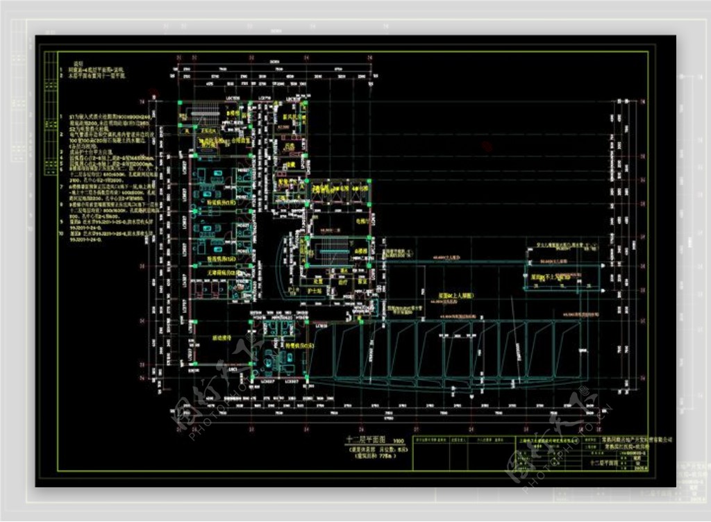 十二层平面图CAD图纸