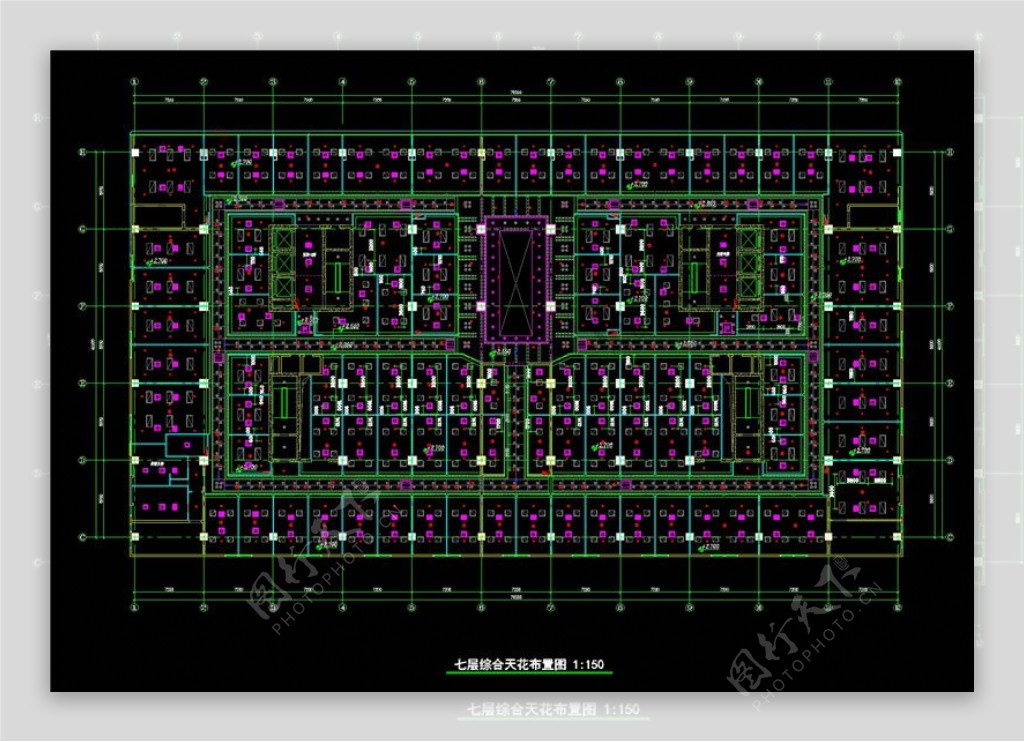 综合天花图CAD图纸