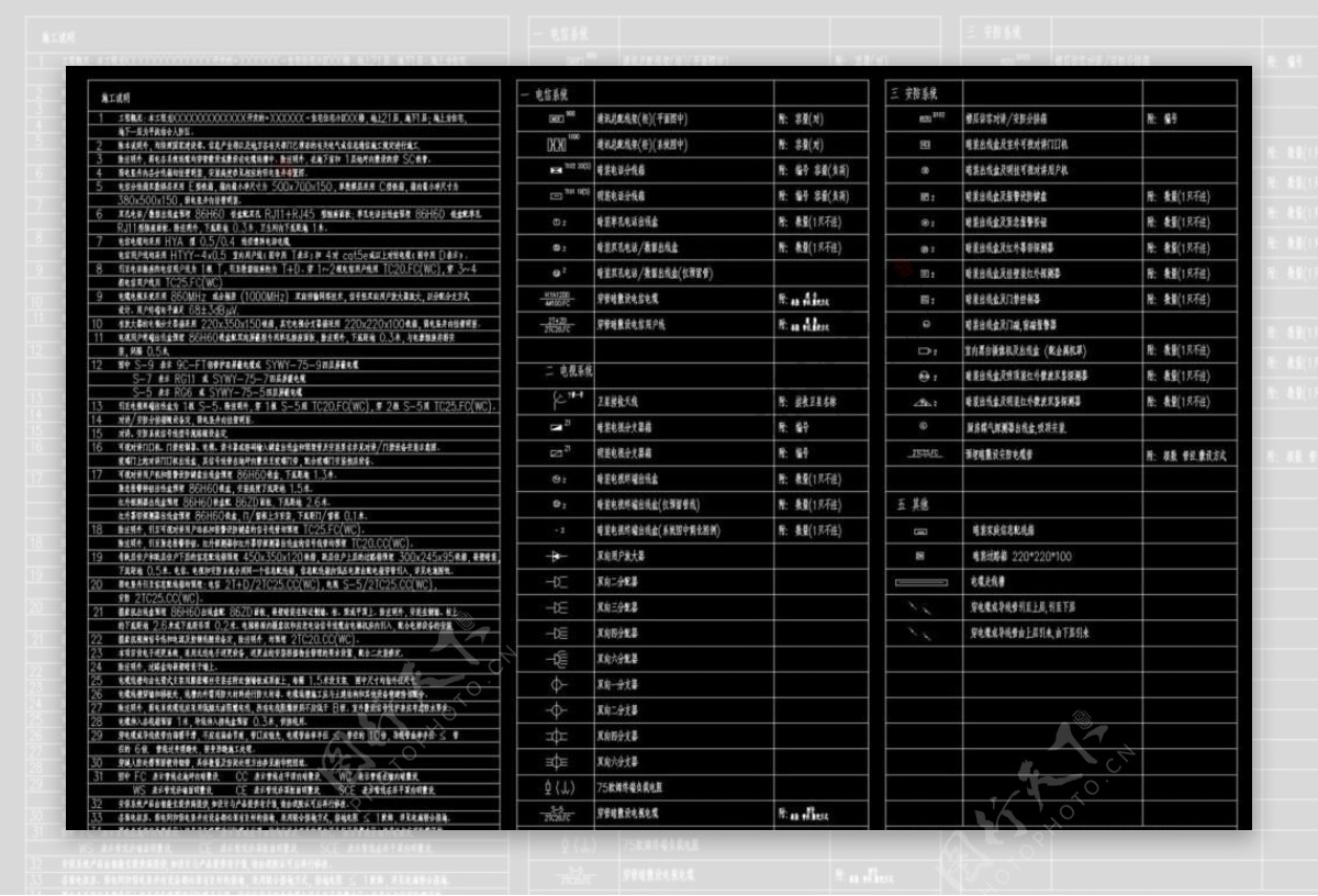弱电标准图例
