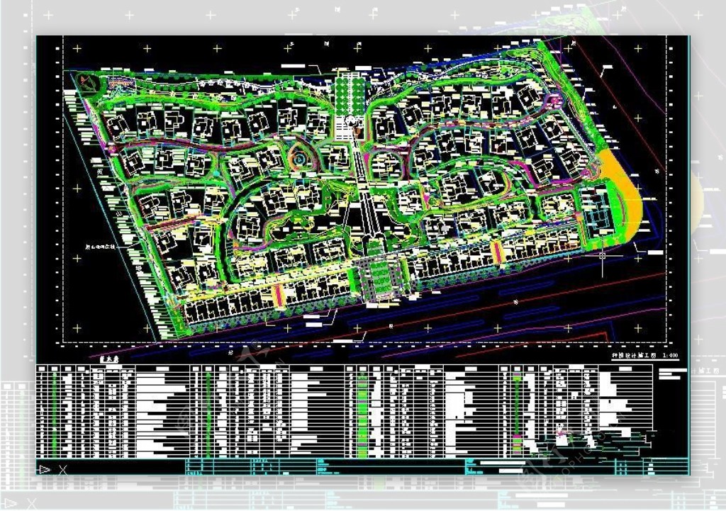 小区绿化施工图