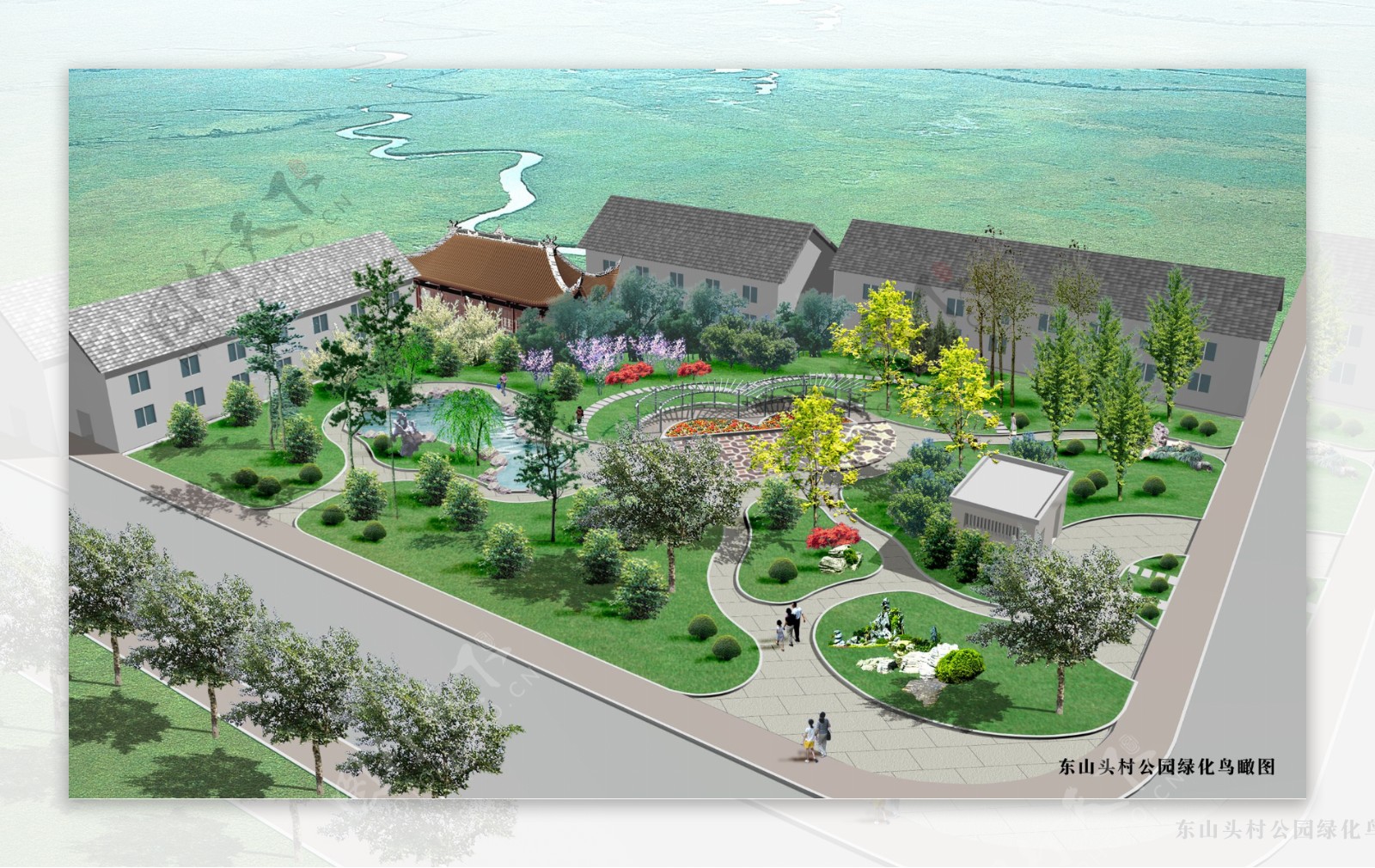 东山头村公园环境绿化施工图