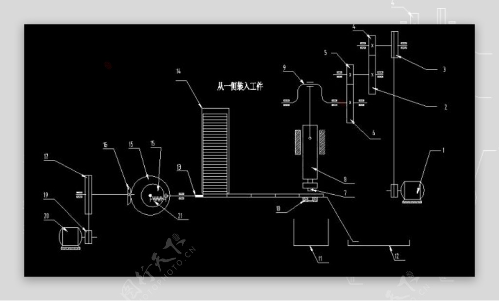 冲压机传动链CAD图纸