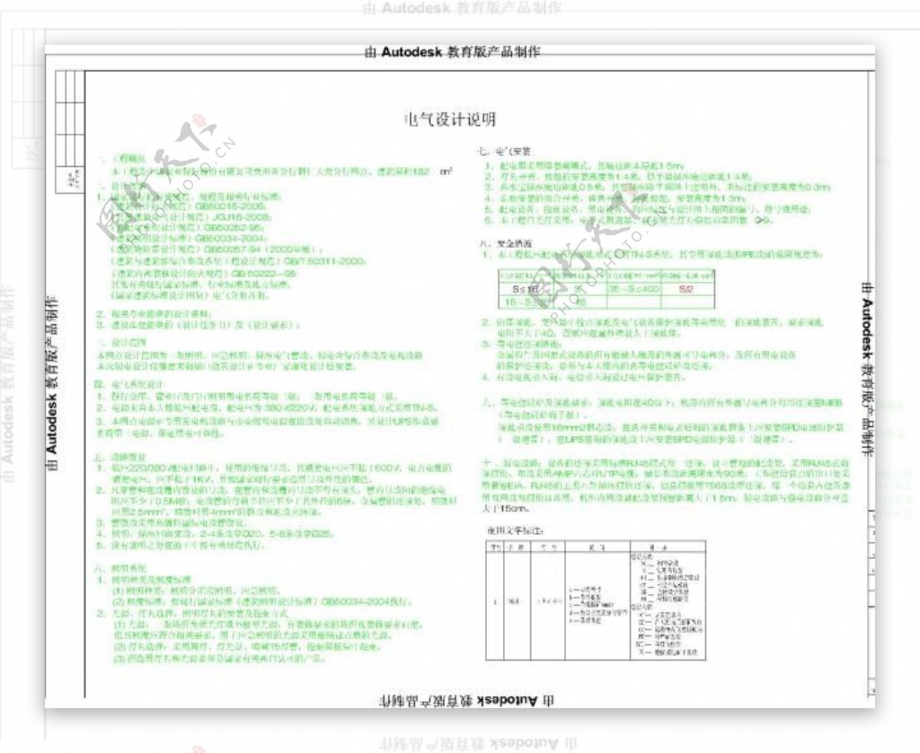 电气设计说明图