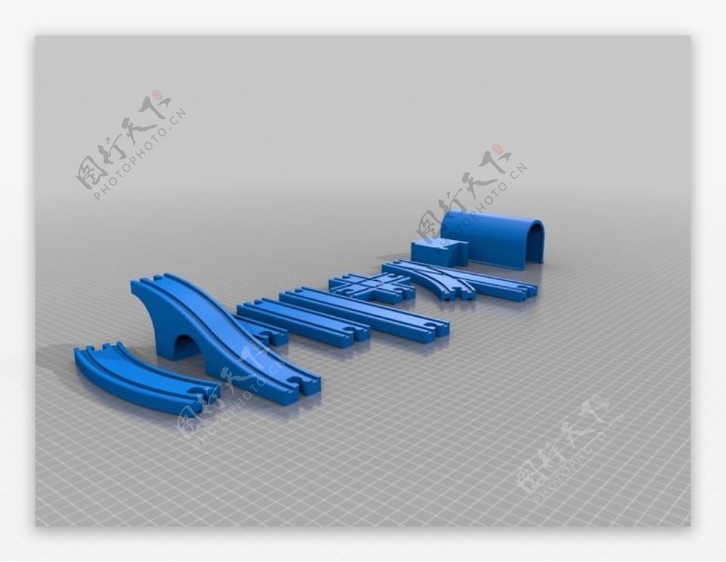 OpenSCAD火车轨道的图书馆