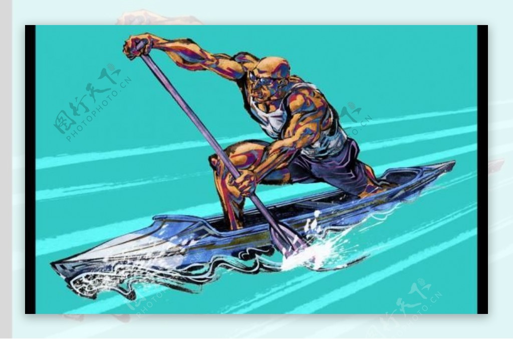 手绘人物赛艇运动员图片