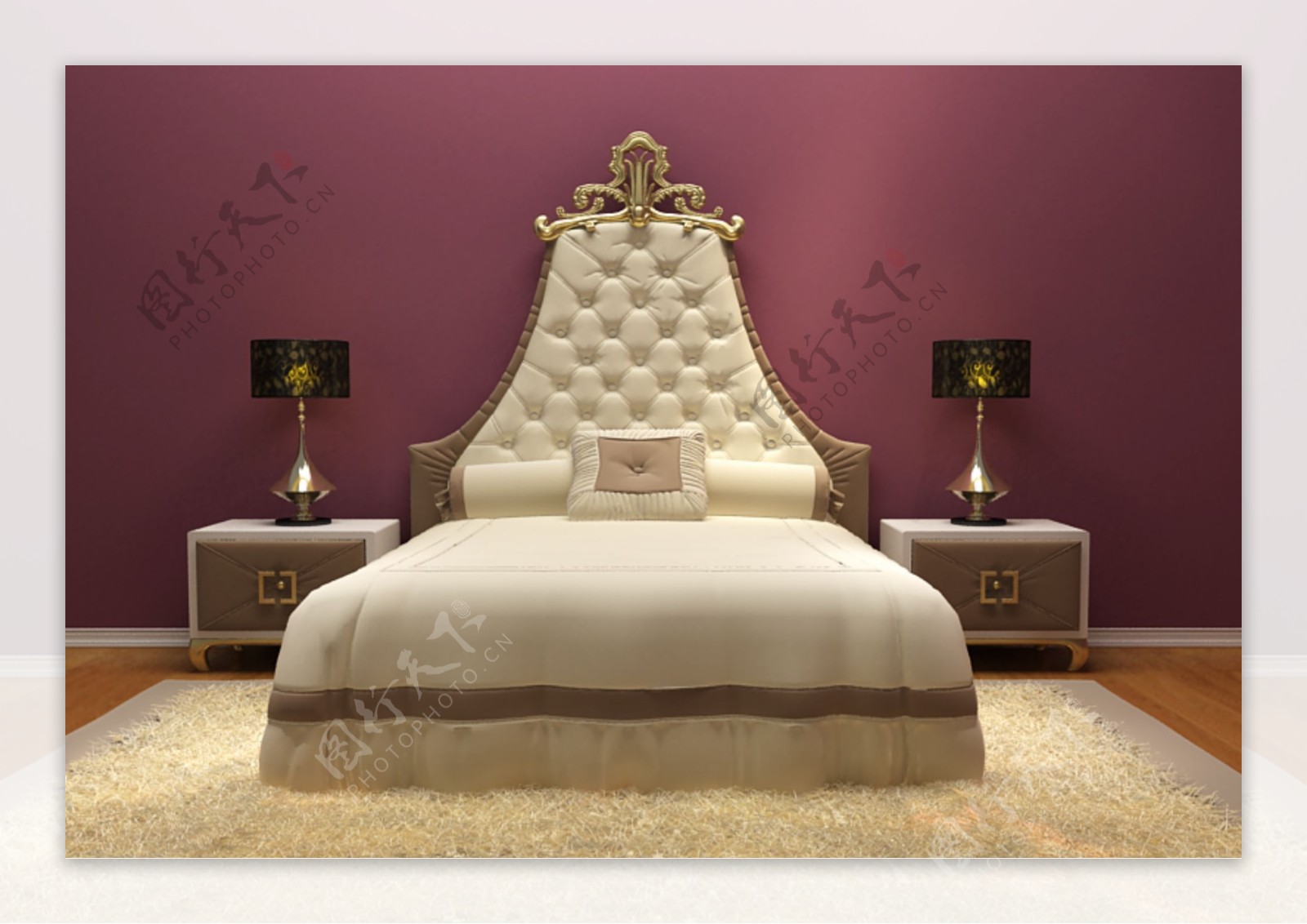 皇冠床家具装饰模具模型