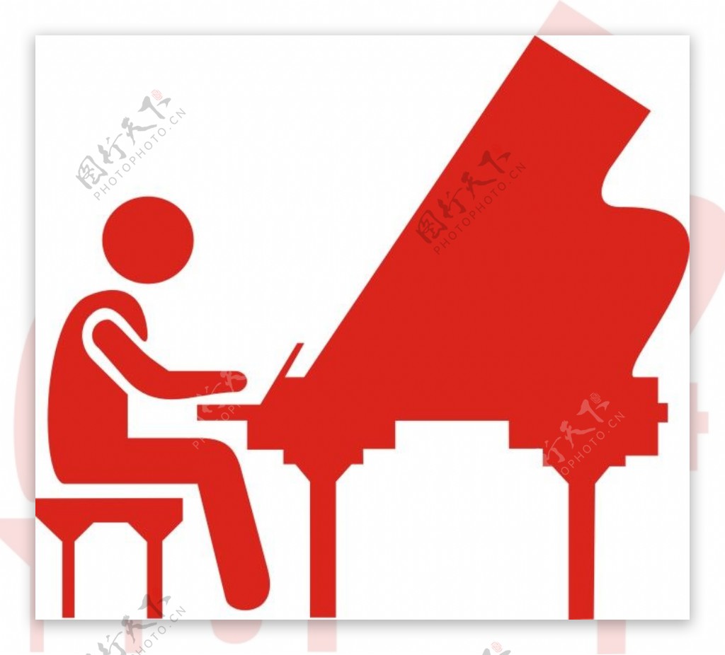 弹钢琴矢量图