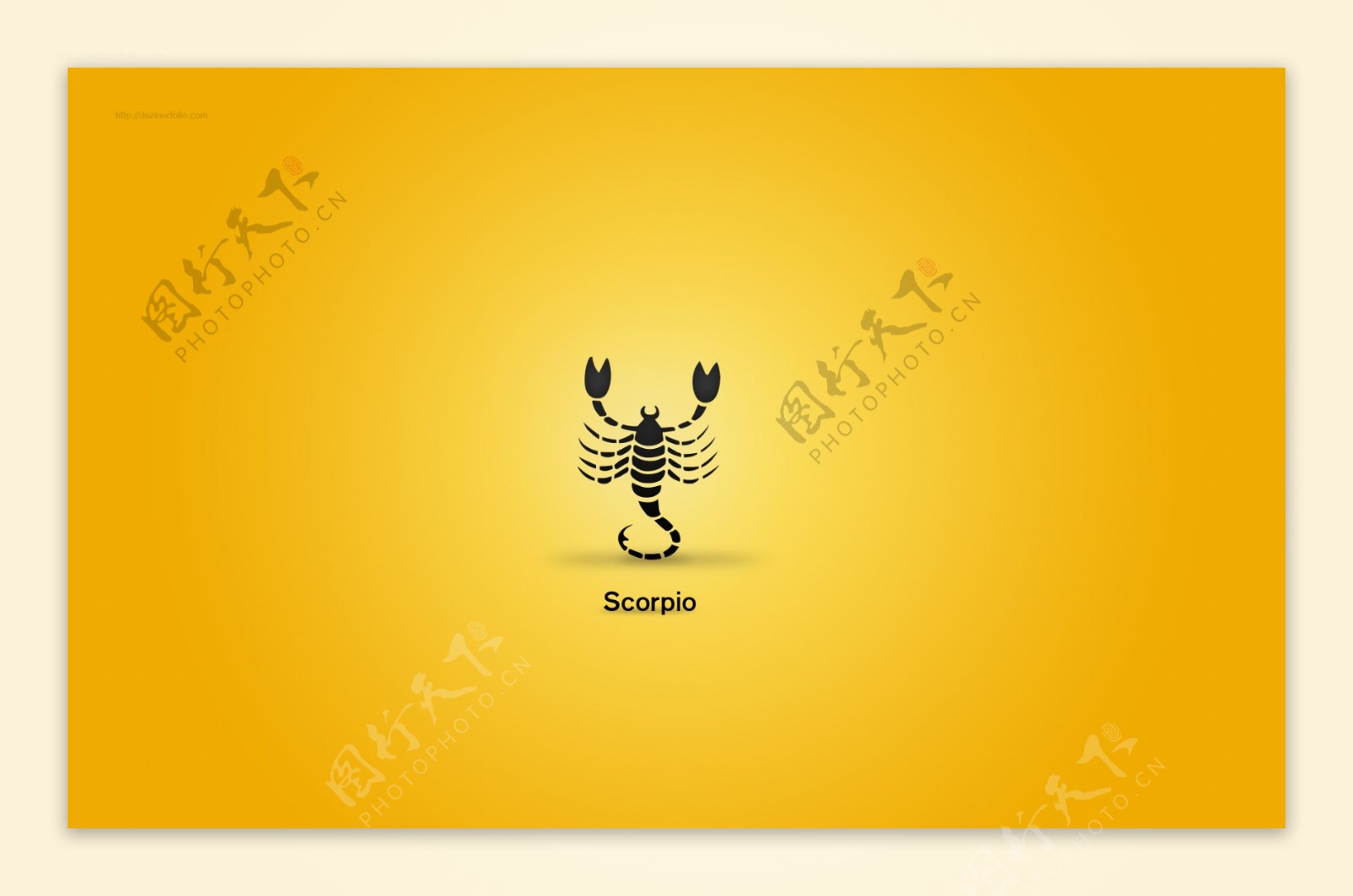 12星座黄色背景壁纸素材scorpio图片