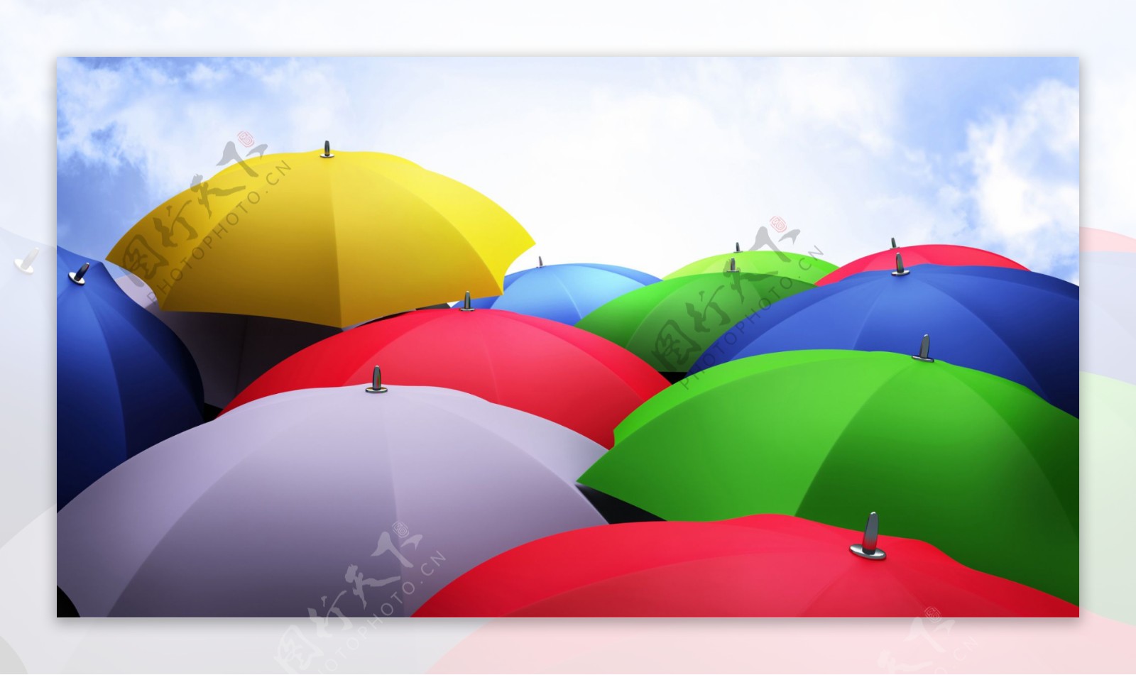 彩色雨伞背景图片