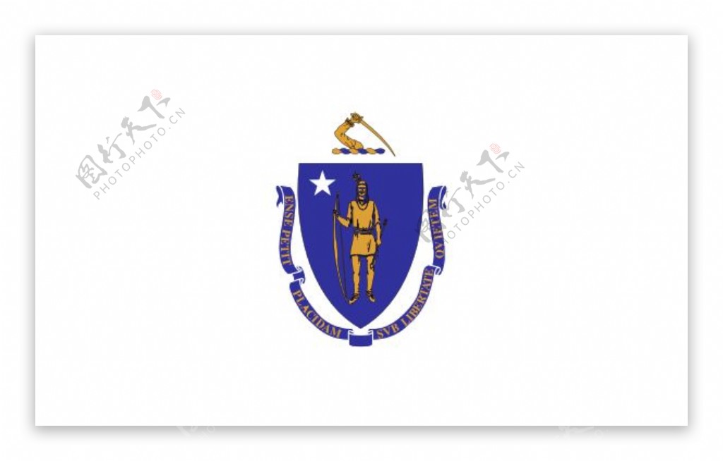 马萨诸塞州的剪贴画国旗