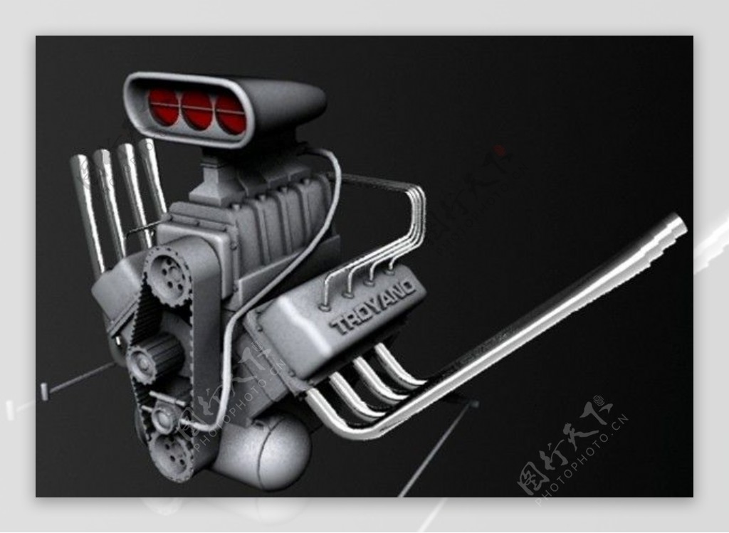 汽车V8引擎模型