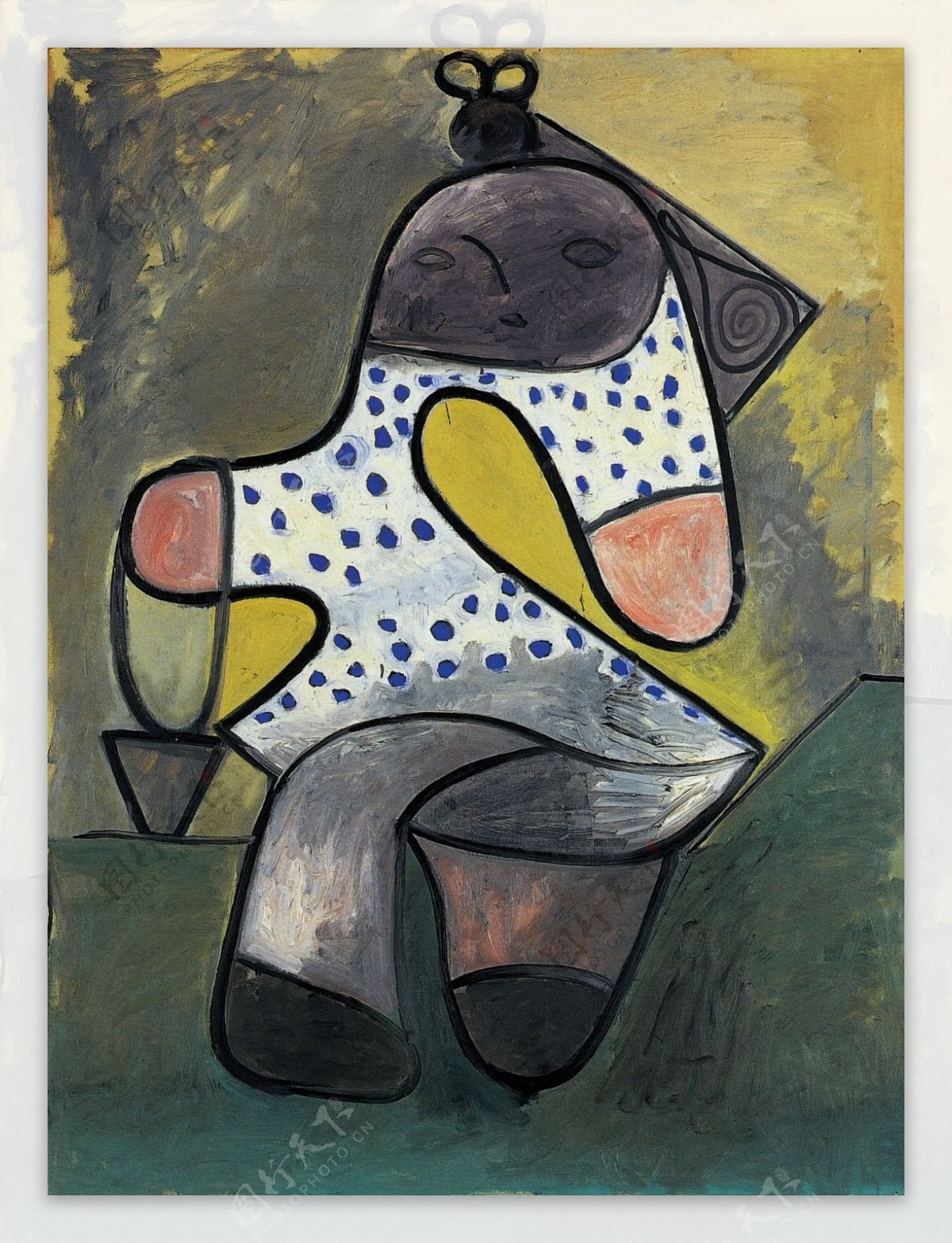1947Jeuneenfantauseau西班牙画家巴勃罗毕加索抽象油画人物人体油画装饰画