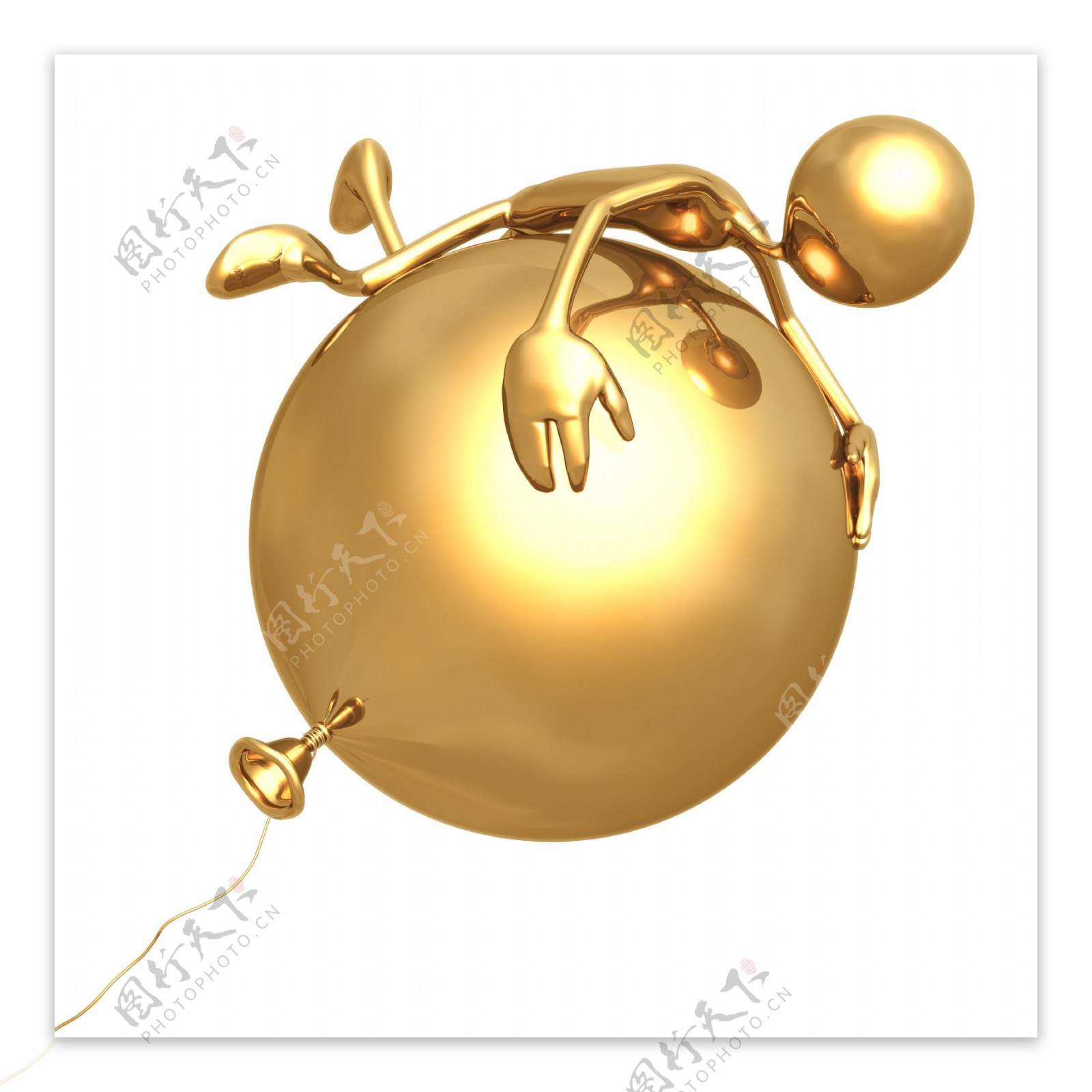 金色气球人偶图片