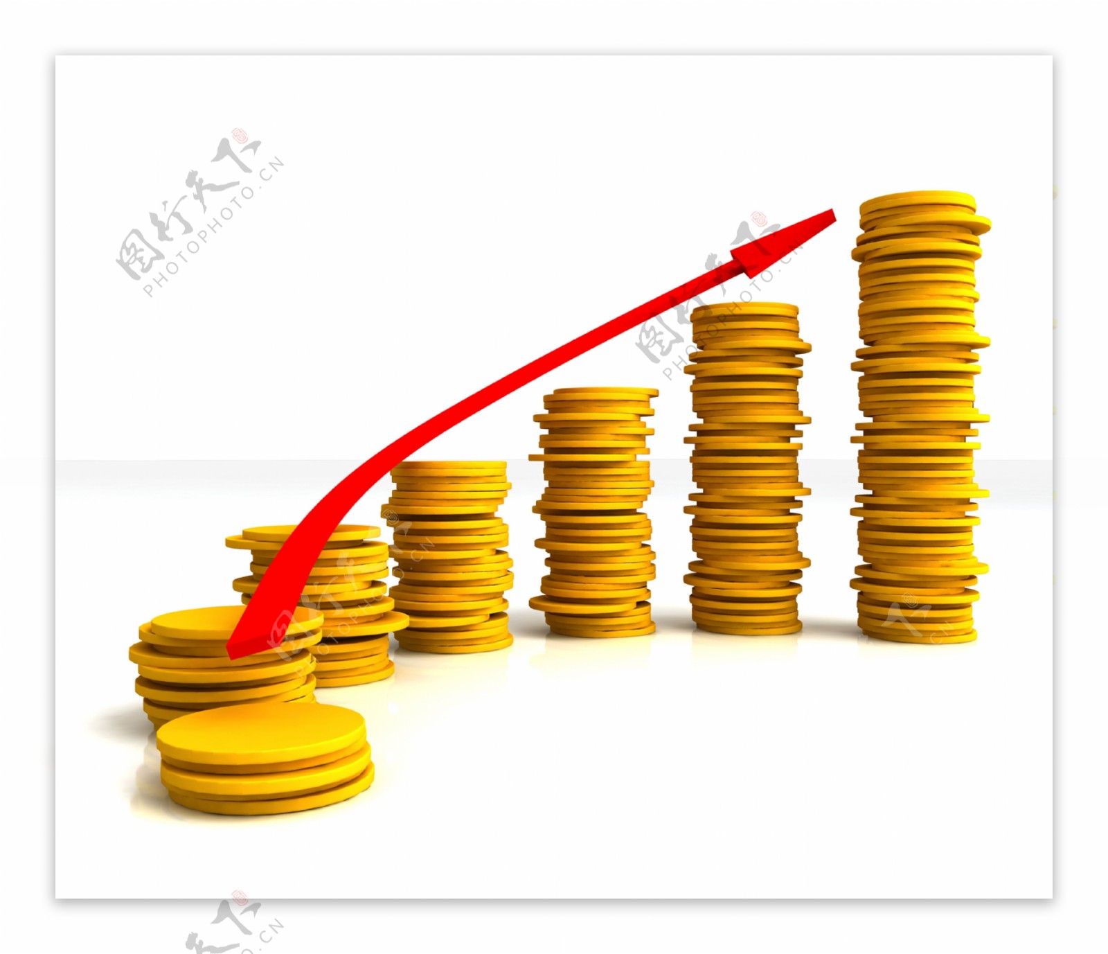 硬币堆栈显示增加利润