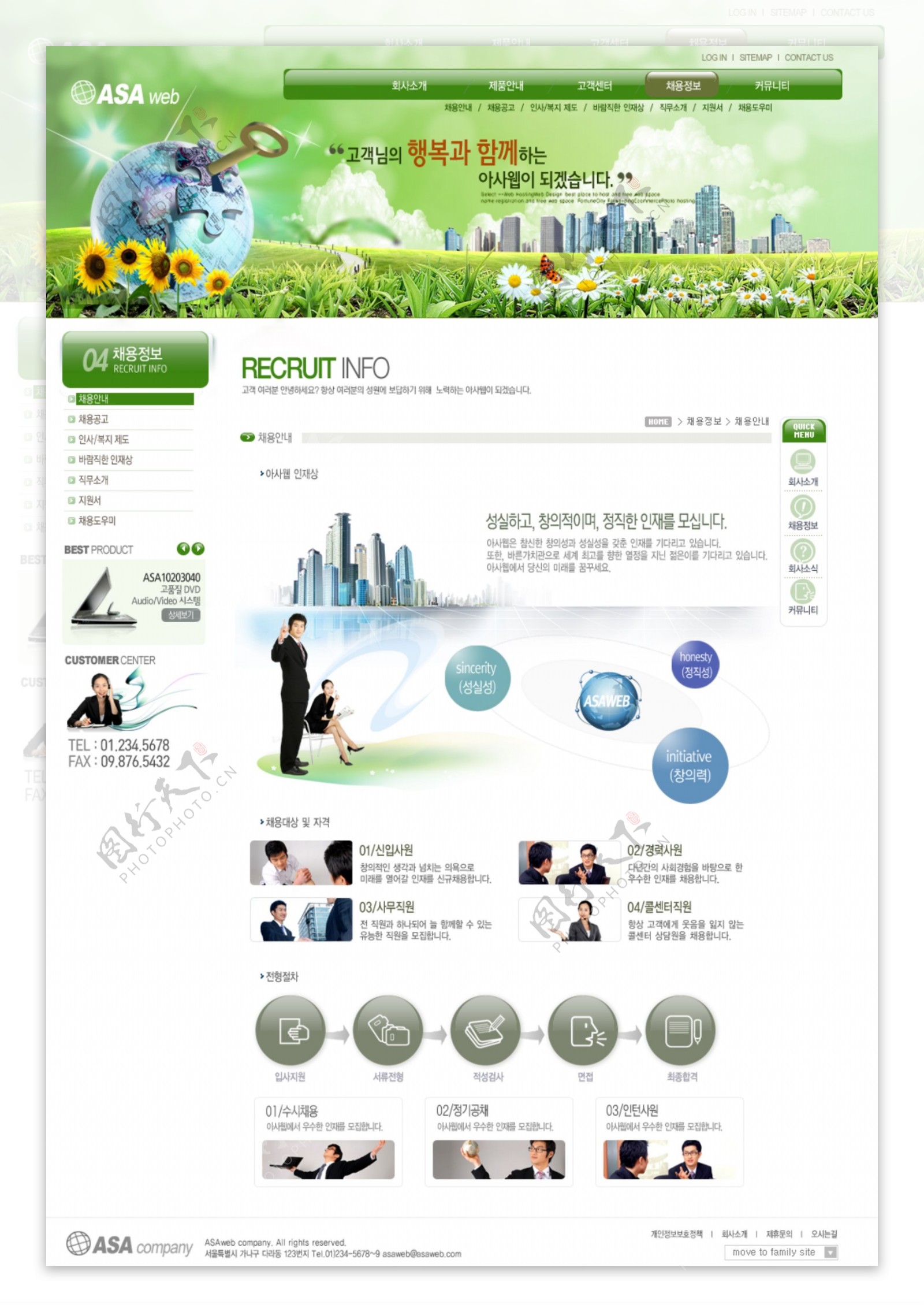 绿色商业合作网页模板