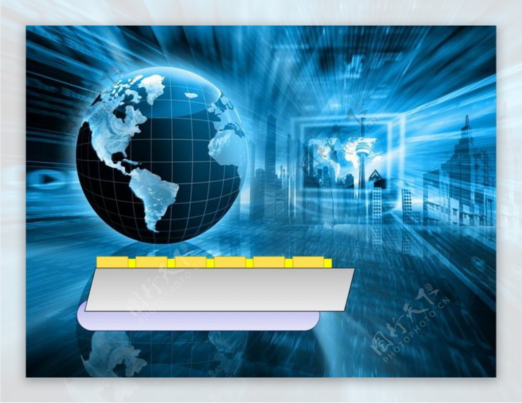 蓝色地球经典网络科技PPT模板