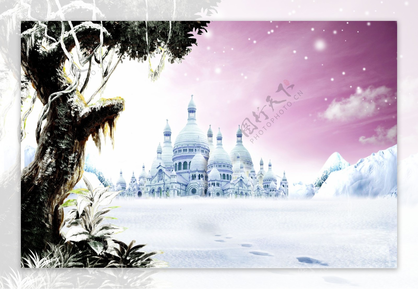 梦幻冬季城堡图片