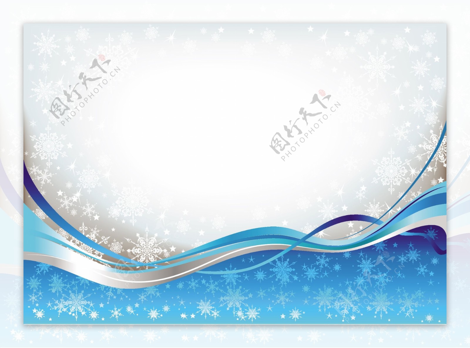 蓝色动感线条雪花冬季背景图片