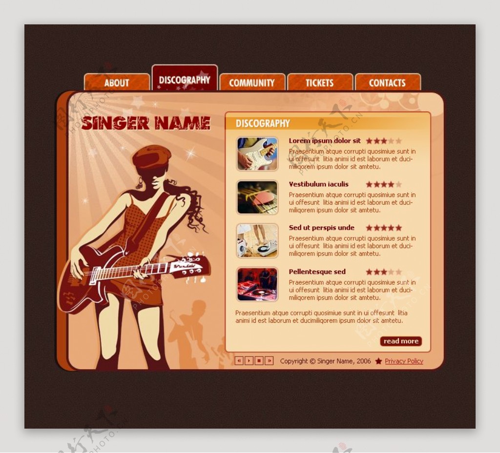 音乐网站设计flash图片
