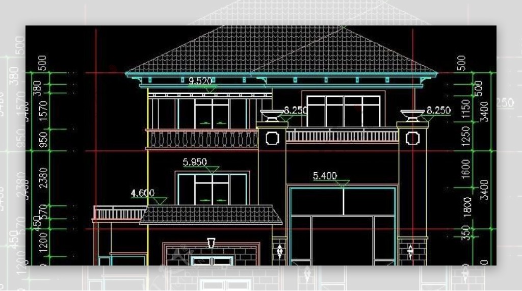 广东全套三层私人别墅建筑施工图带结构图nbsp14x16