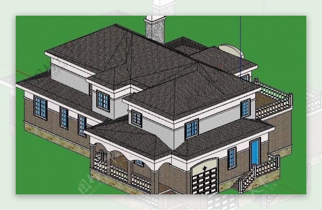 二层别墅sketchup模型