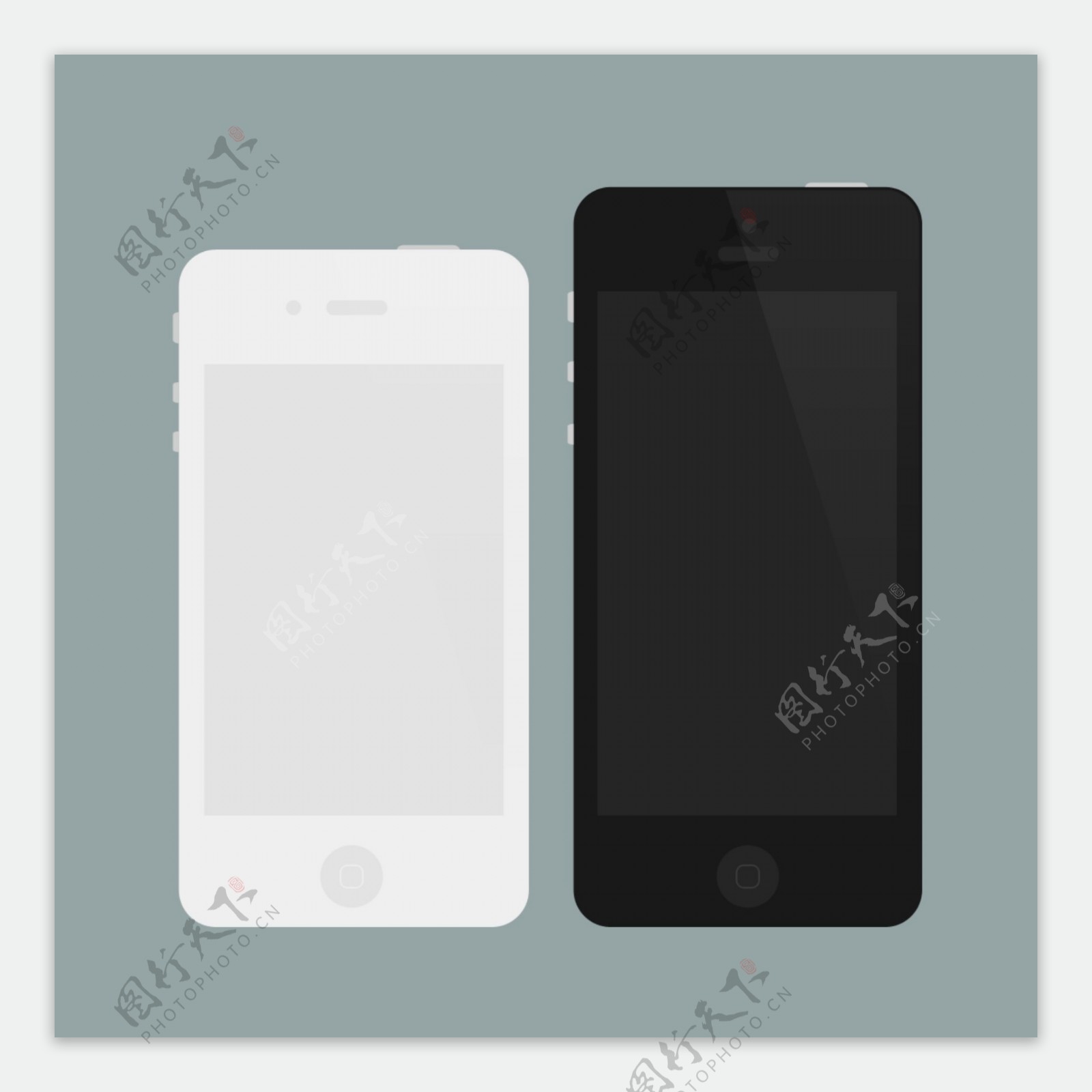 扁平化iphone4和5PSD素材
