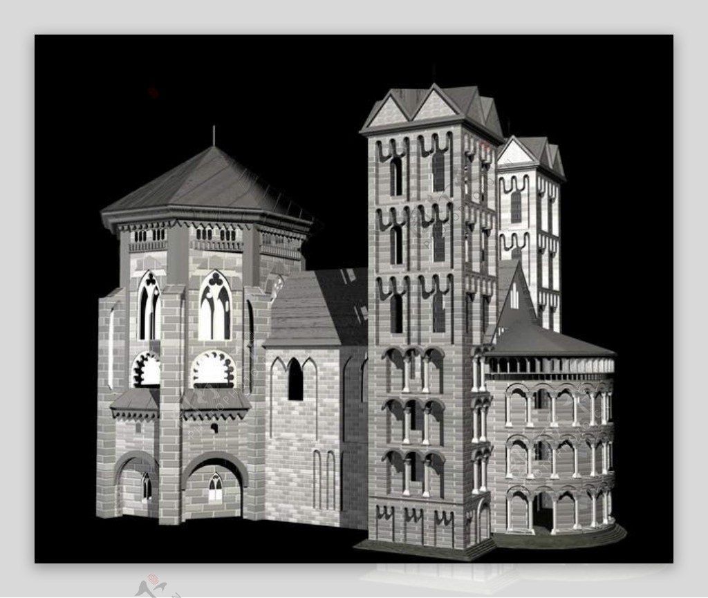 欧式建筑3d模型下载3d20