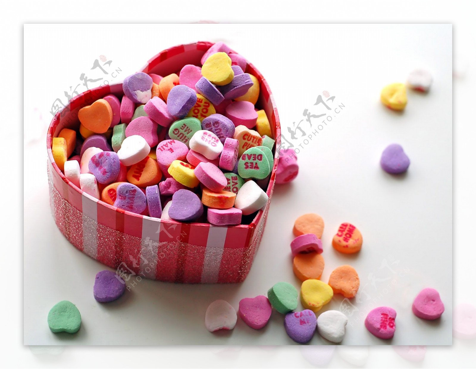 情人节素材壁纸爱心包装盒糖果盒水果糖喜糖