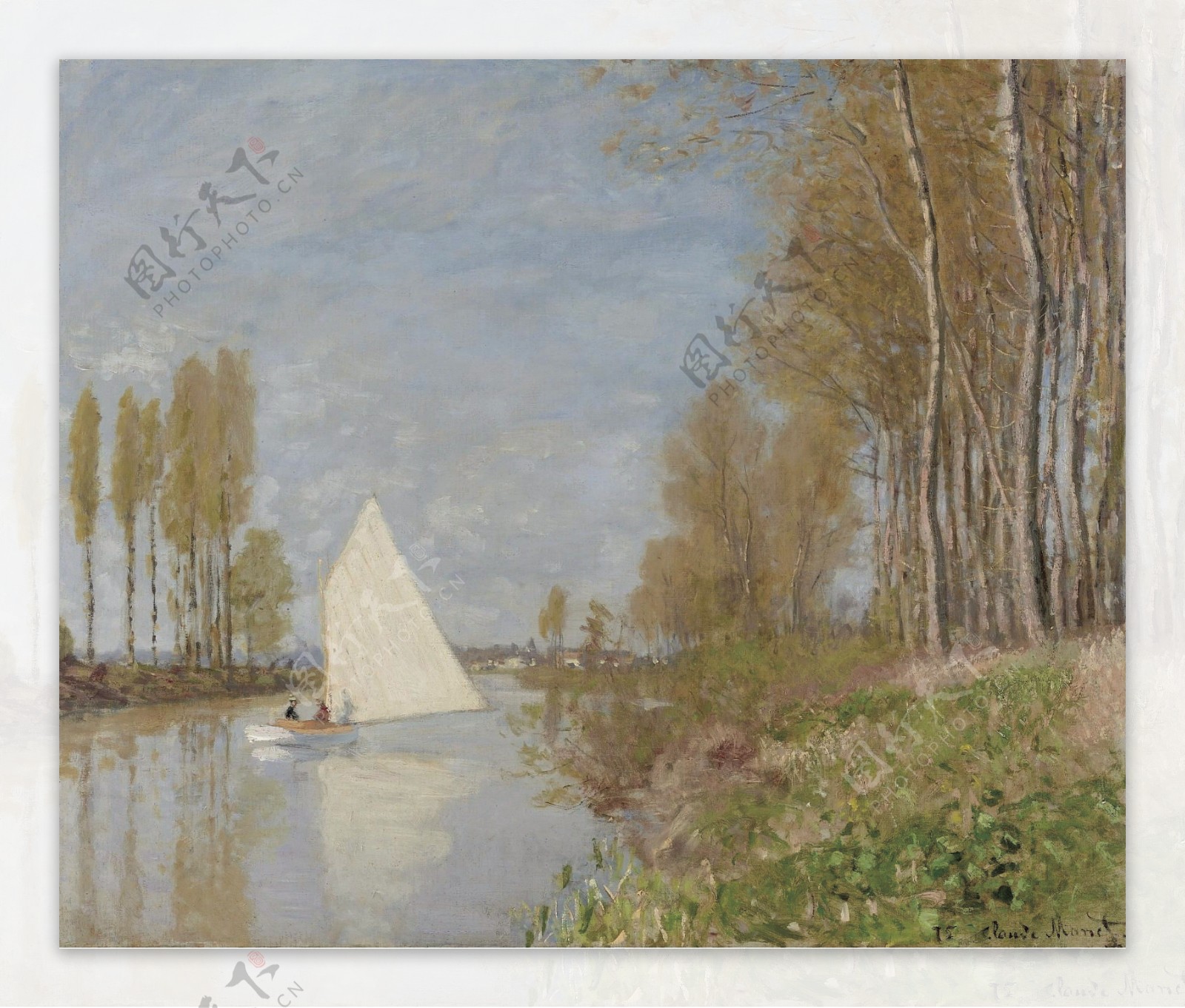 ClaudeMonetSmallBoatontheSmallBranchoftheSeineatArgenteuil1872法国画家克劳德.莫奈oscarclaude