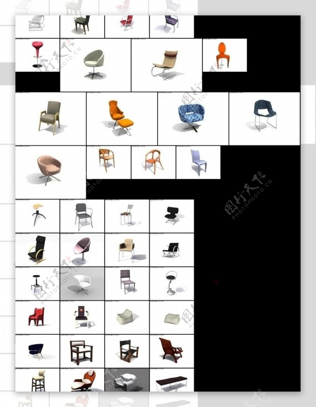 现代椅子3d模型图片