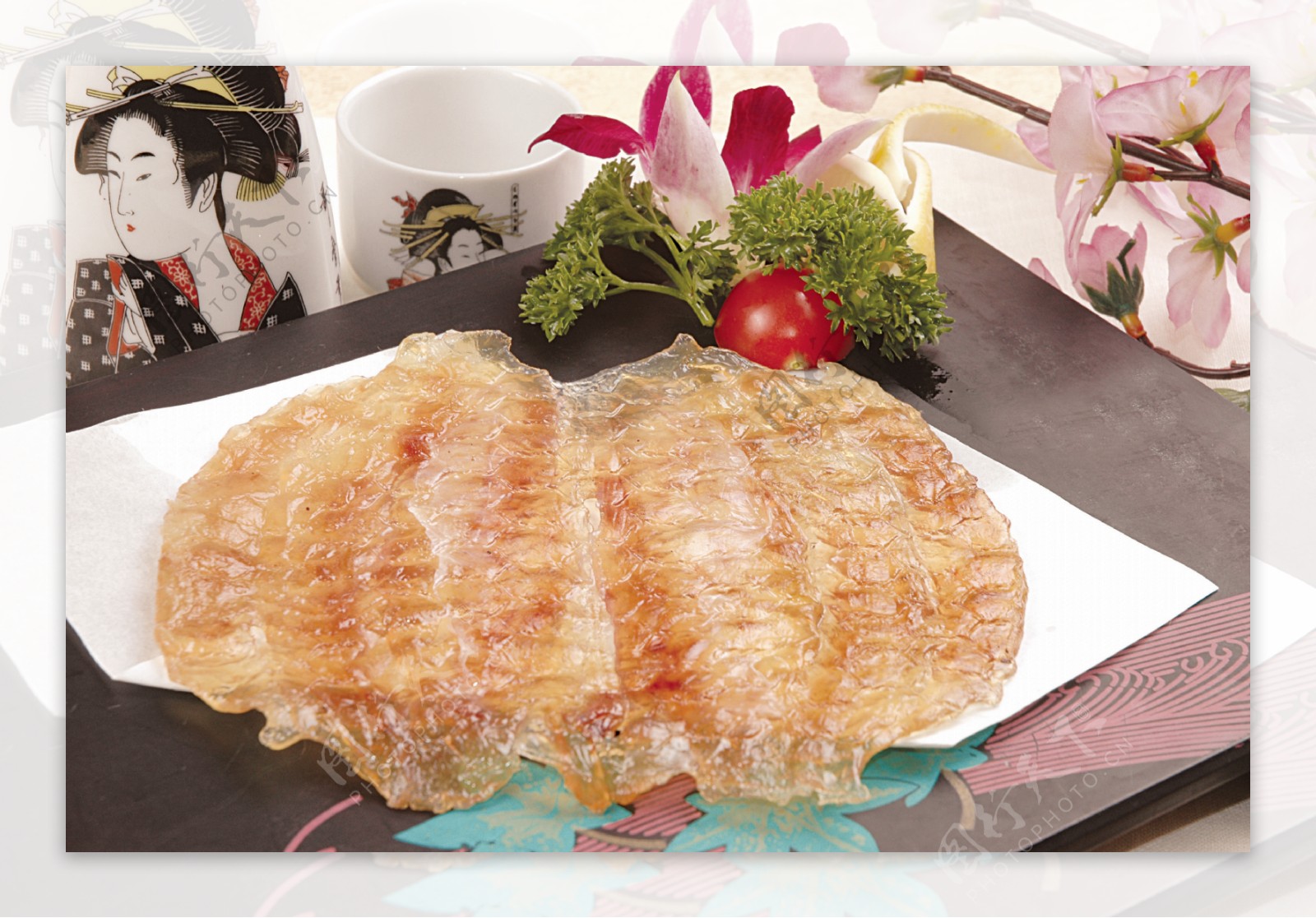日本料理烤河豚鱼干