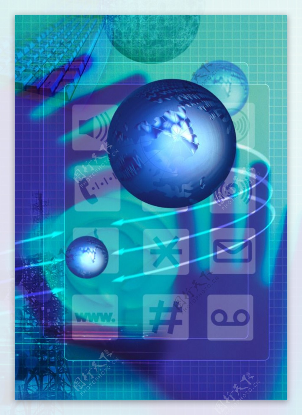 互联网科技背景设计psd素材蓝色图标